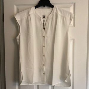 NWT Anne Klein Shirred Seam Sleeveless Blouse - 1X